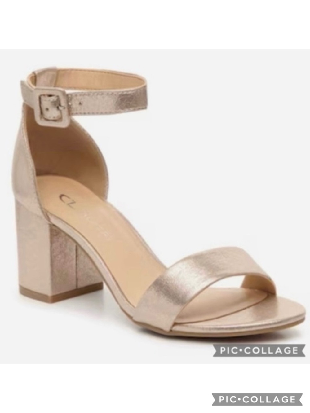 CL by Chinese Laundry Jody Sandals Soft Gold Metallic Ankle Strap 10